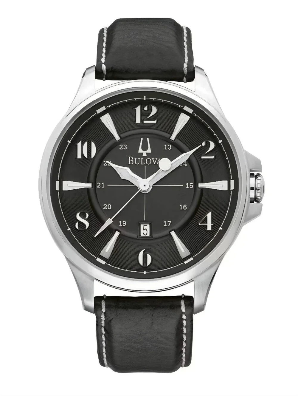 Bulova Adventurer Leather Strap Quartz 44mm Watch - Style 96B135 - Watch Has New